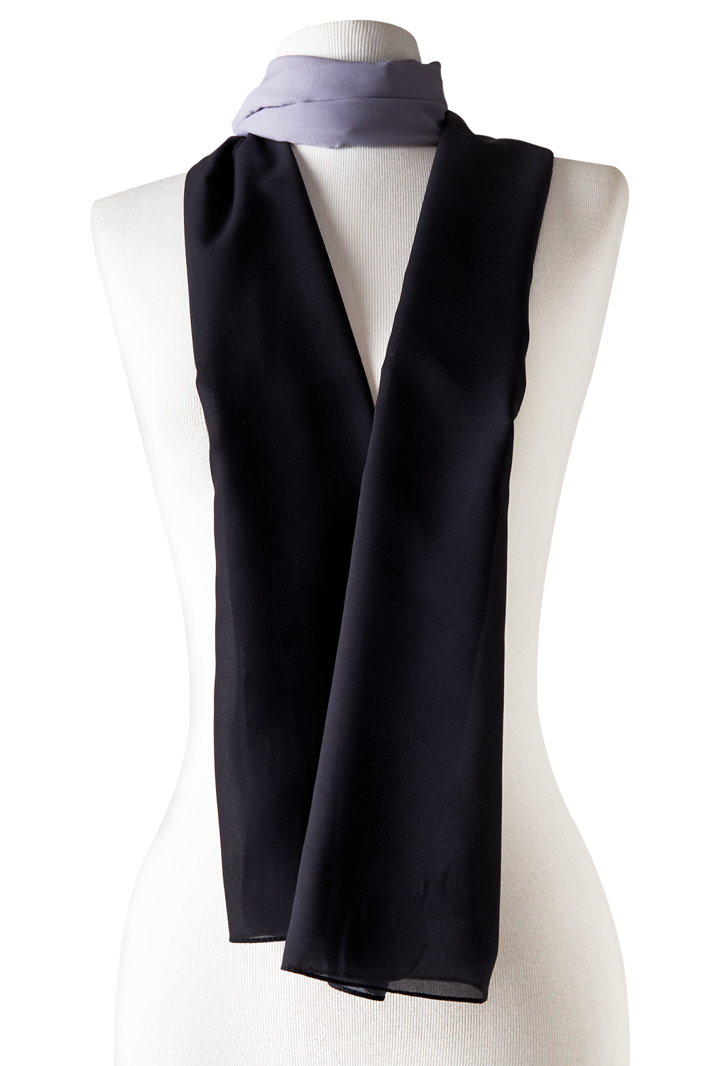 Black gradient scarf in polyester mousseline | 45X210cm 