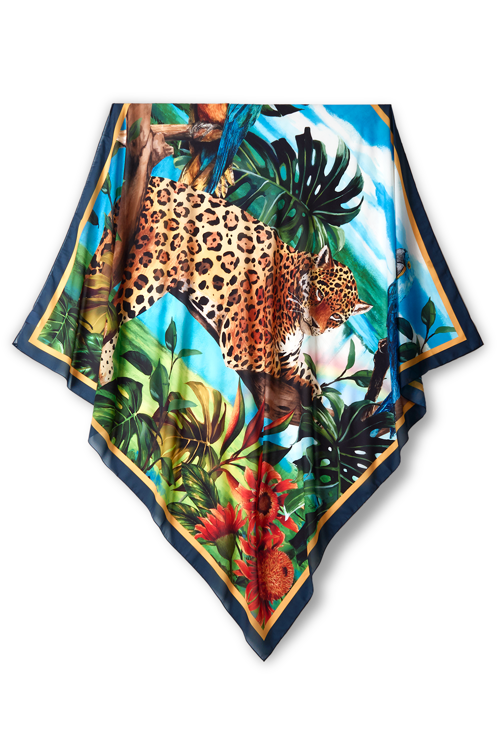 Max Brazilian Landscape scarf in polyester mousseline | 130x130cm