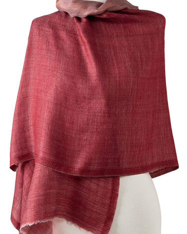 pashmina de cashmere verdadeiro com seda pura zari dupla face vermelho 75x200cm